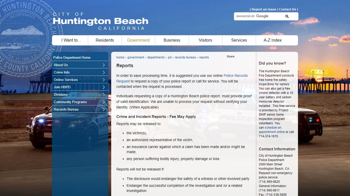 City of Huntington Beach, CA - Reports